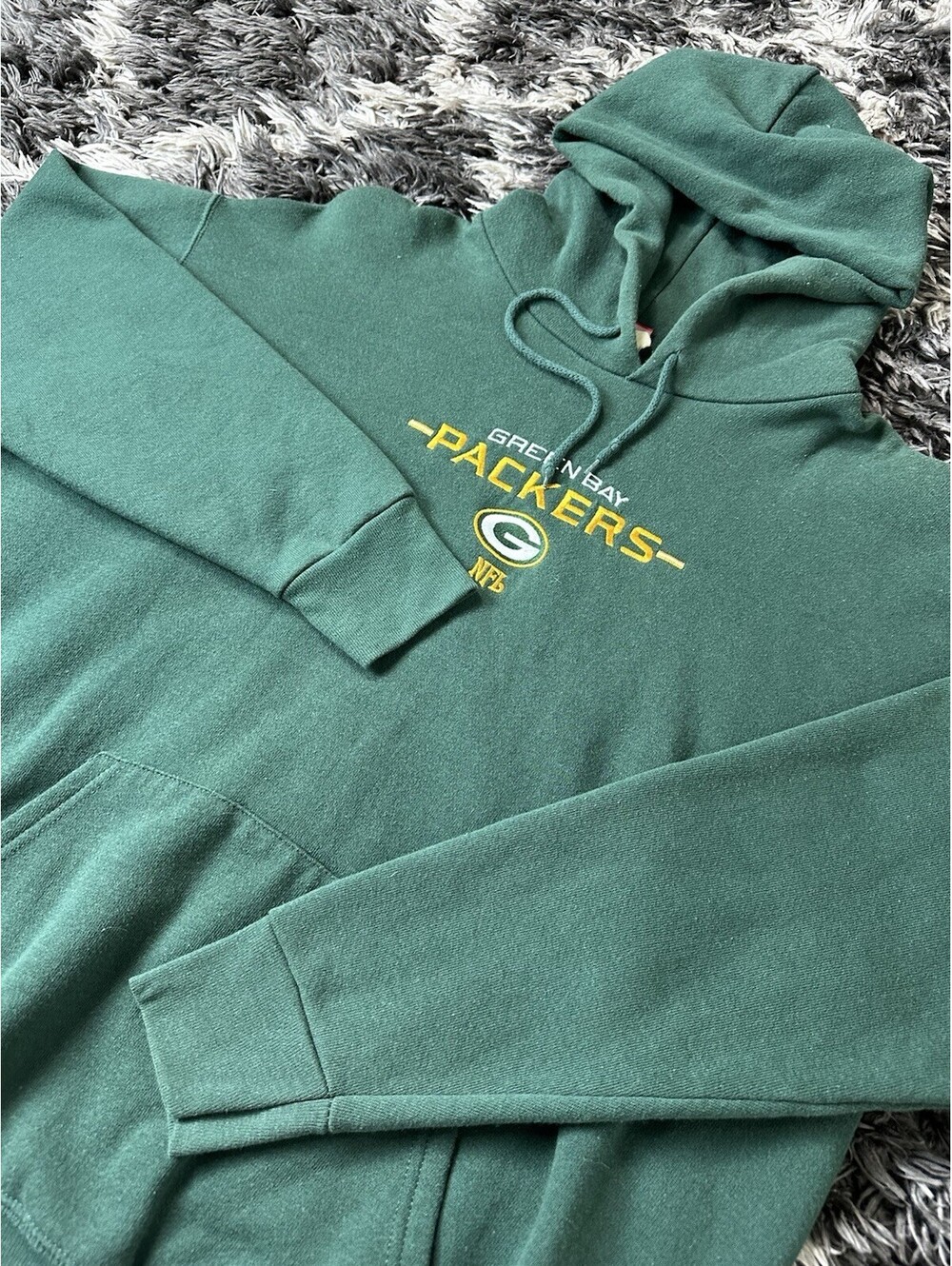 Vintage 90s NFL Green Bay Packers Embroidered Hoodie Sweatshirt Green XL